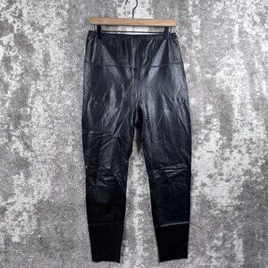 Wilfred Free Trousers Large Womens Melina Black Pull On Ankle Vegan Leather